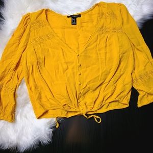 Forever 21 Peasant Crop Top